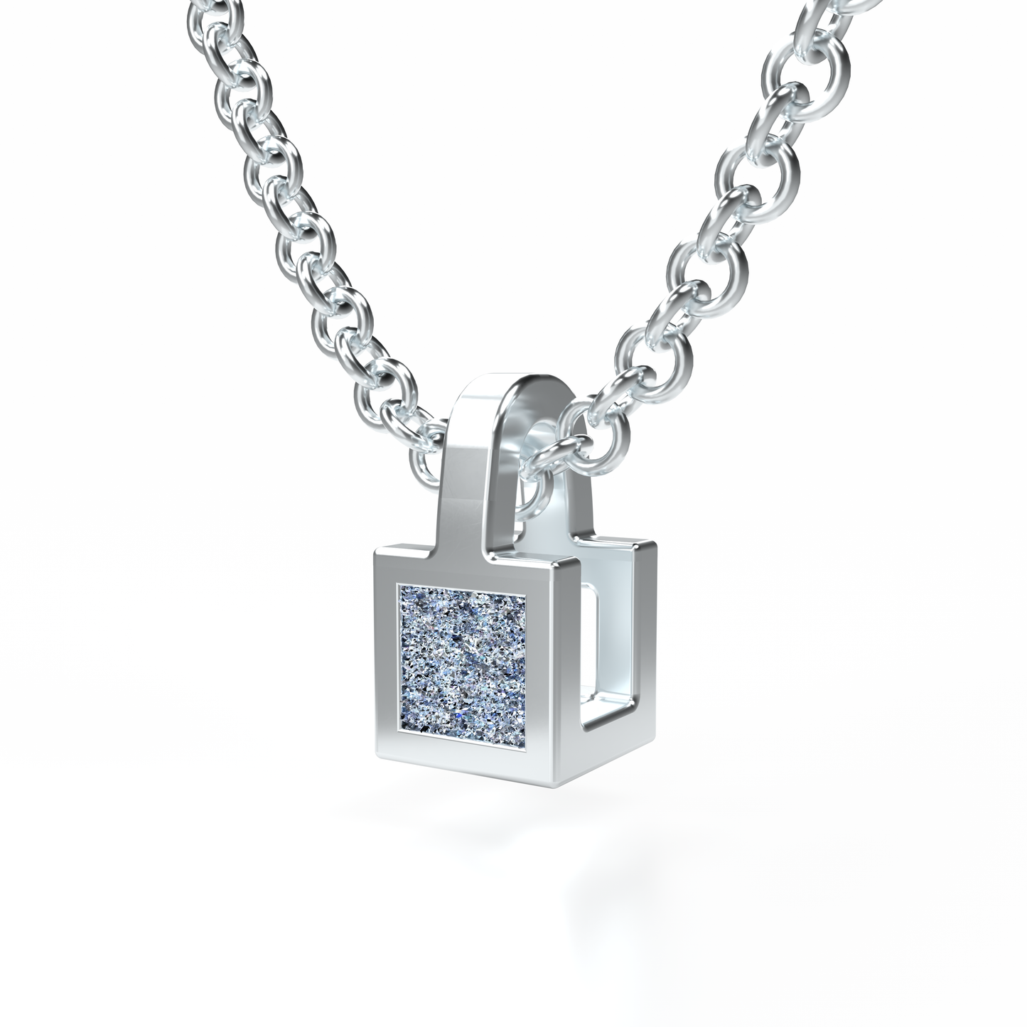 Osmium Solitaire Necklace . The Cube