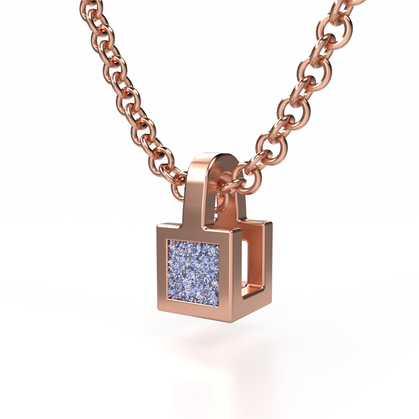 Collier Solitaire Osmium . Le Cube