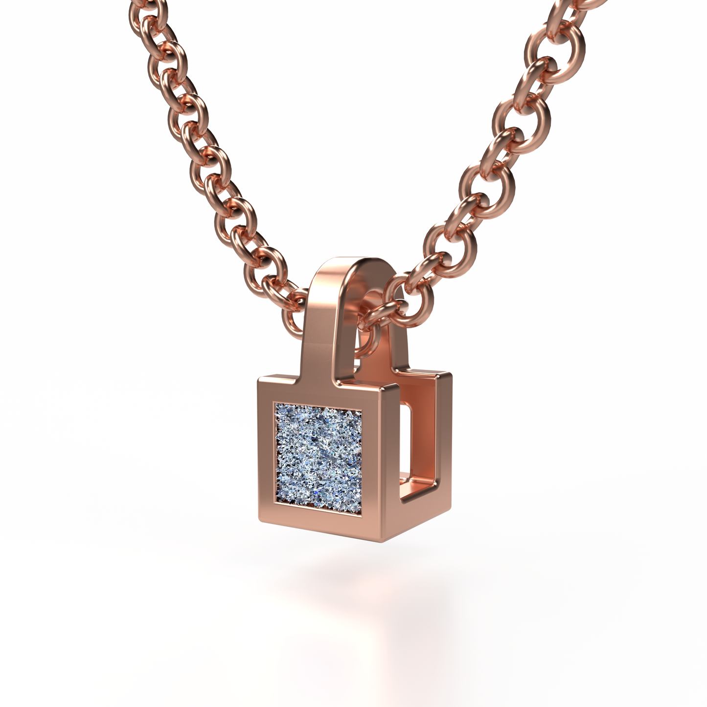 Osmium Solitaire Necklace . The Cube
