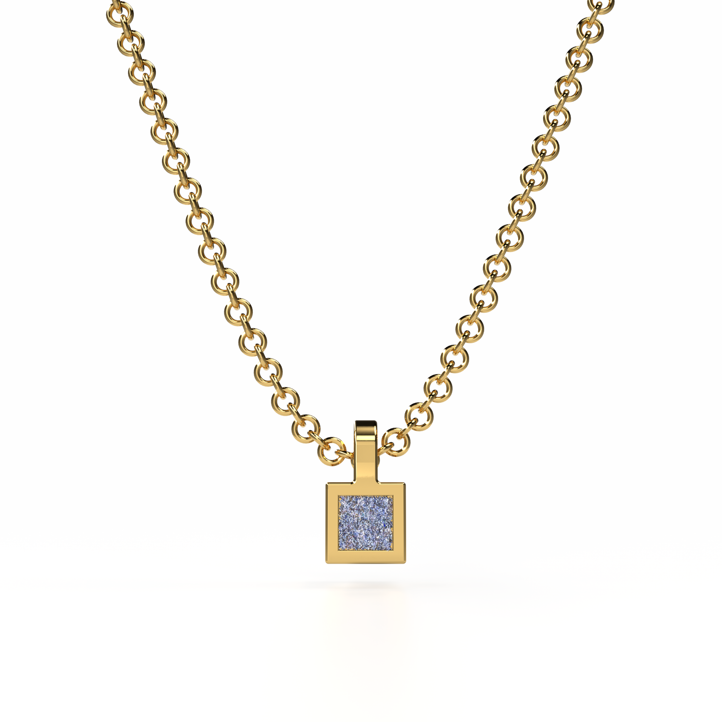 Collier Solitaire Osmium . Le Cube