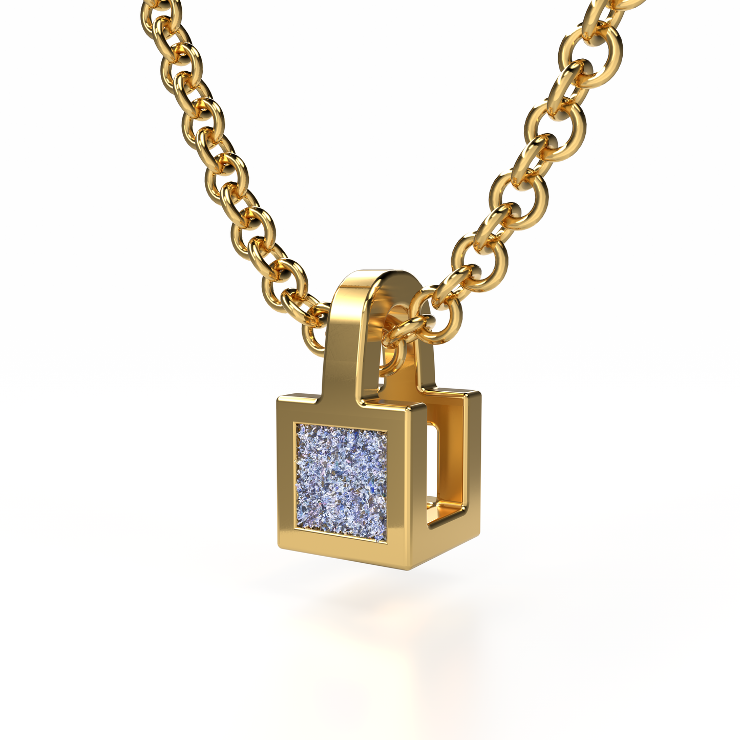 Collier Solitaire Osmium . Le Cube