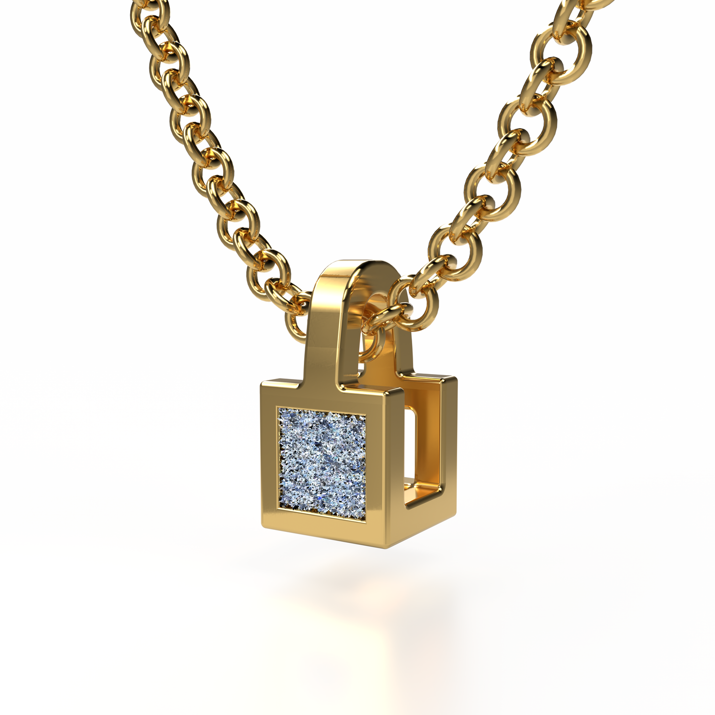 Osmium Solitaire Necklace . The Cube
