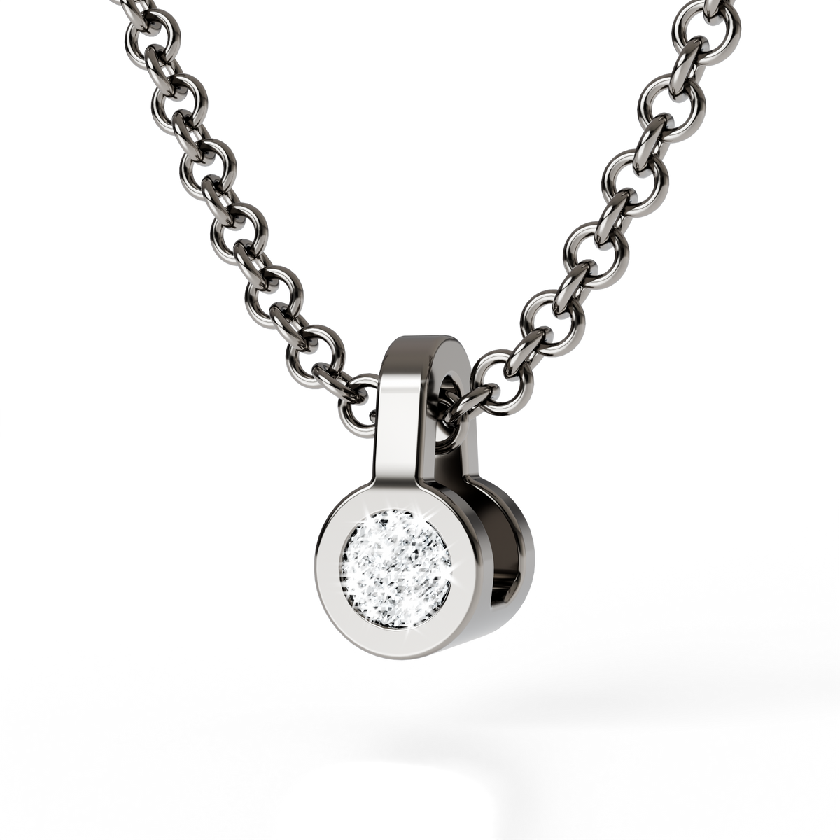 Collier Solitaire Osmium . Le Cercle