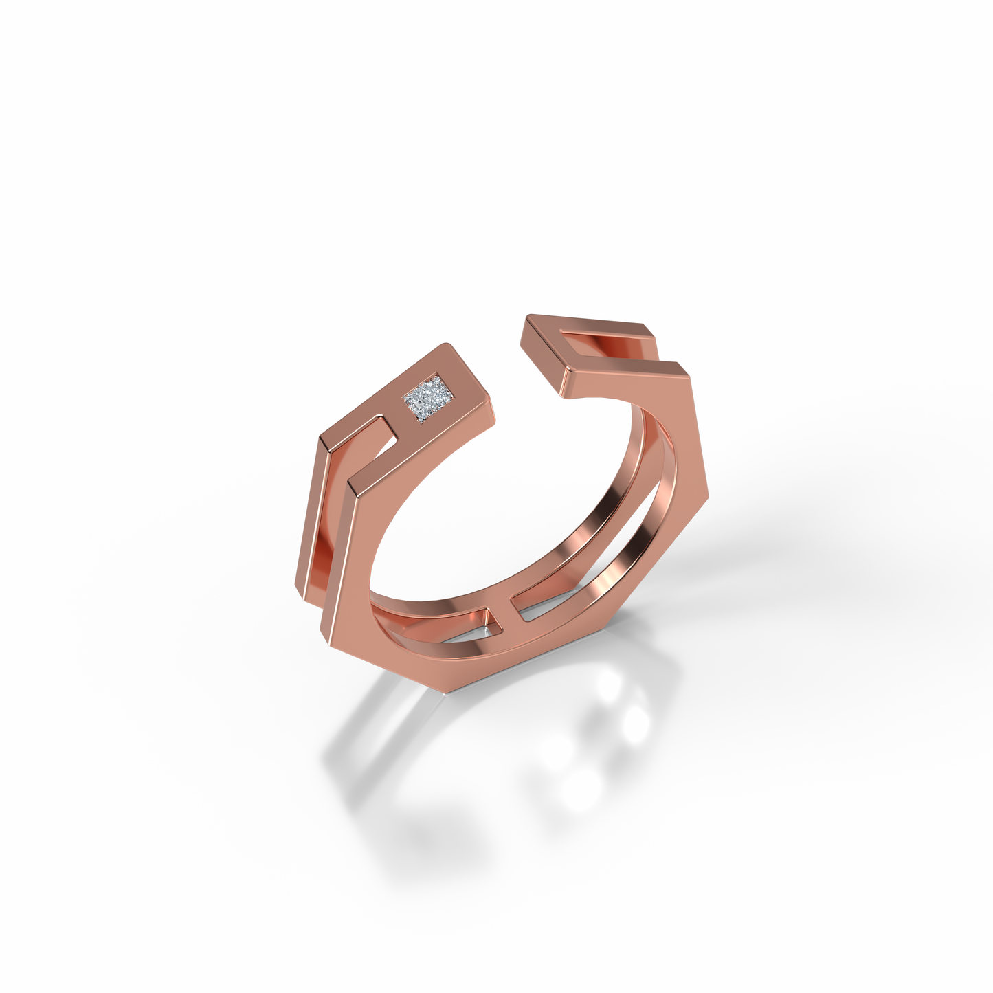 Osmium Adjustable Ring . The Hexagon