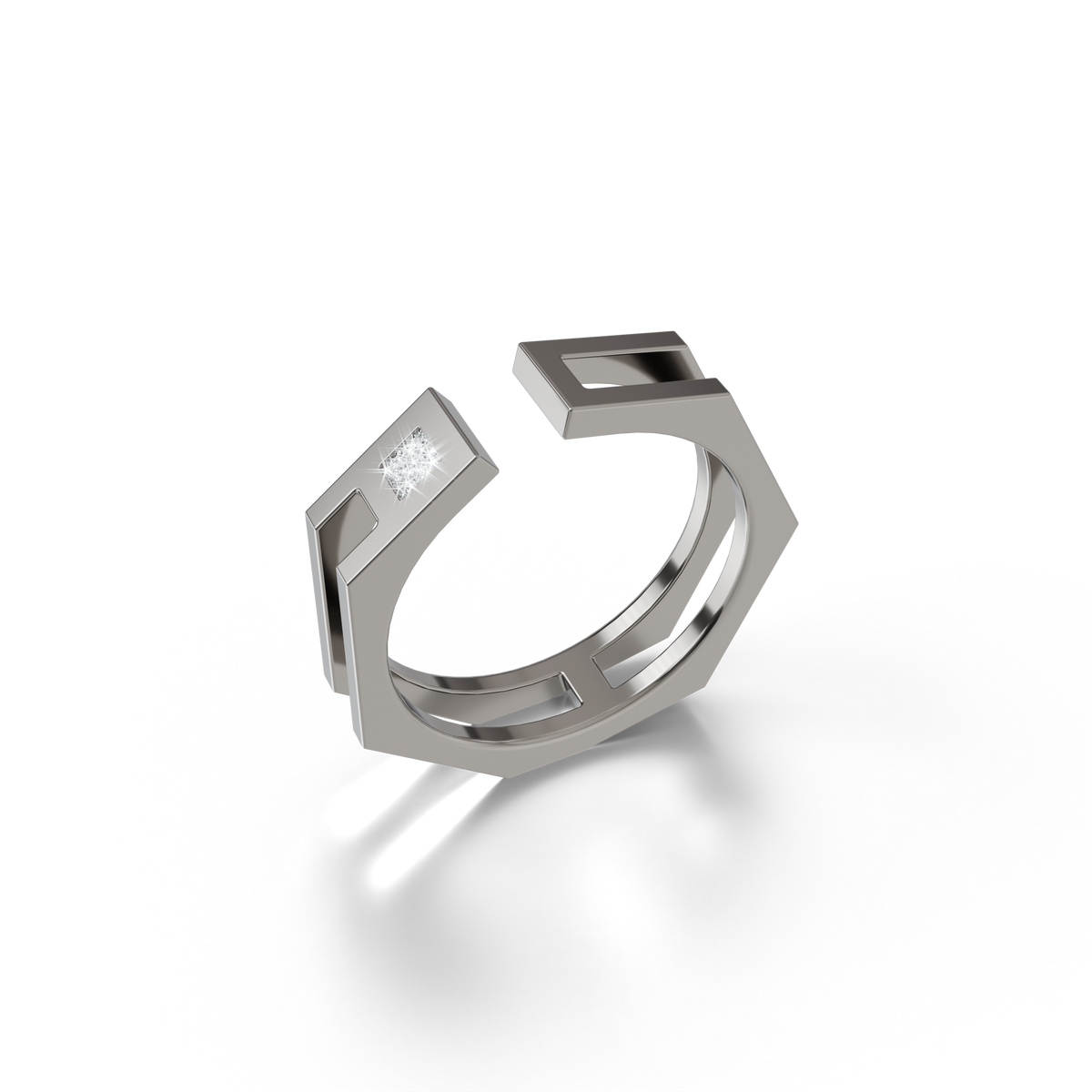 Osmium Adjustable Ring . The Hexagon
