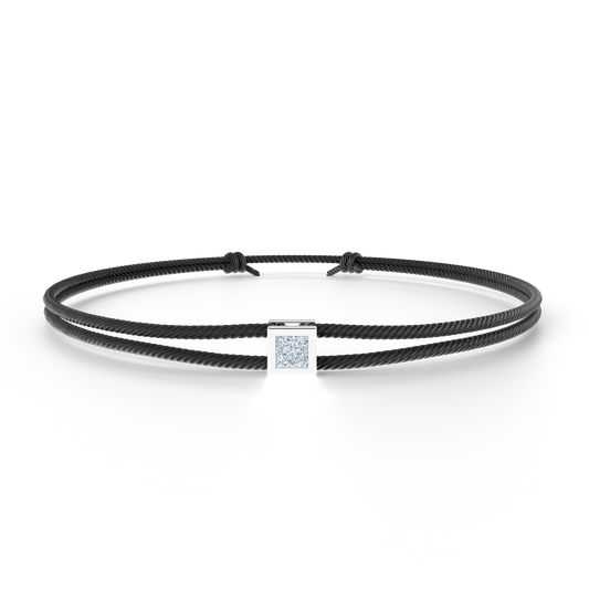 Bracelet Solitaire Osmium . Le Cube N°2