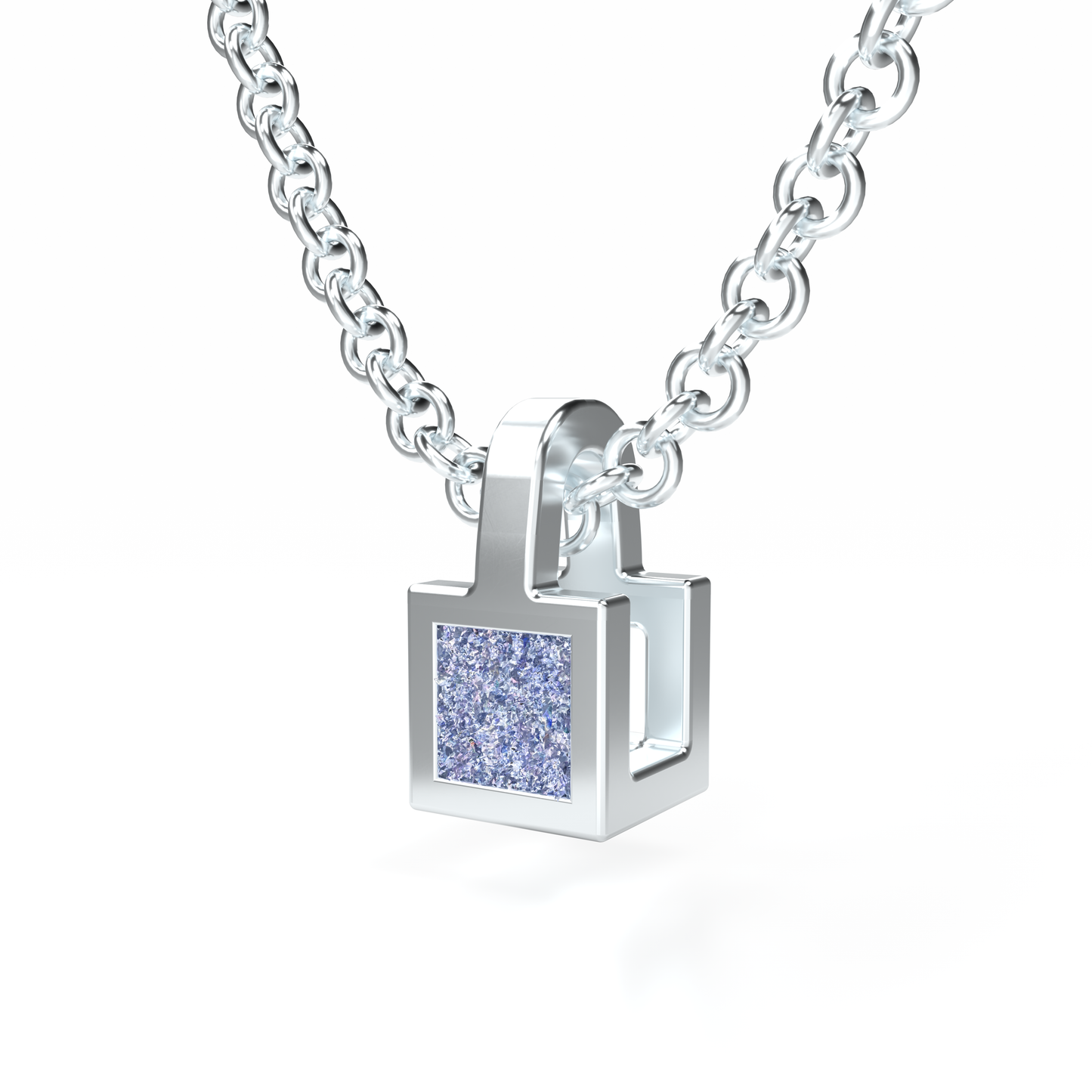 Collier Solitaire Osmium . Le Cube
