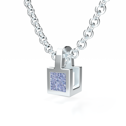 Collier Solitaire Osmium . Le Cube
