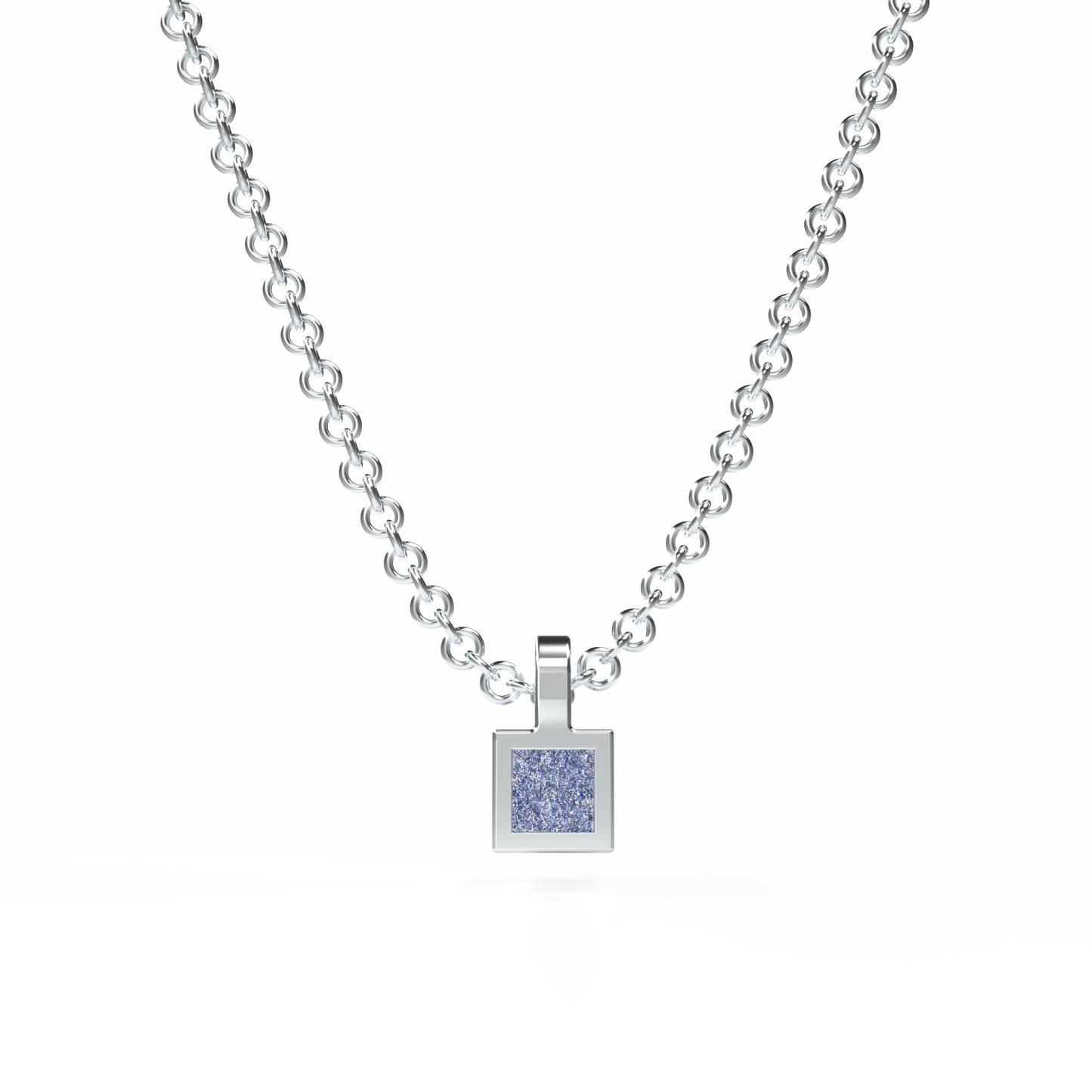Collier Solitaire Osmium . Le Cube