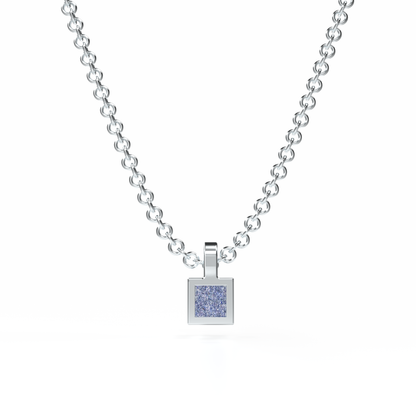 Collier Solitaire Osmium . Le Cube