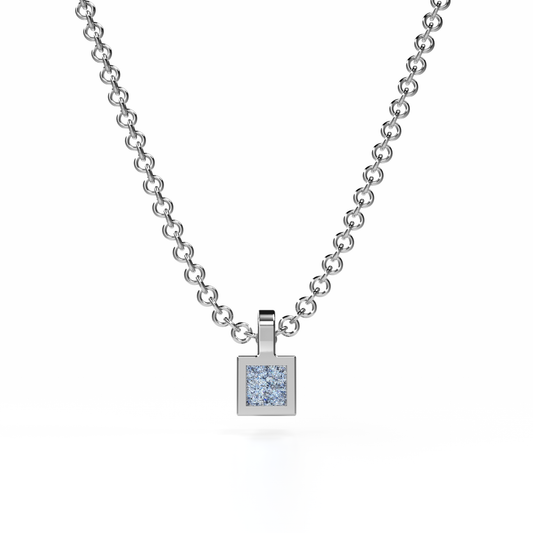 Collier Solitaire Osmium . Le Cube