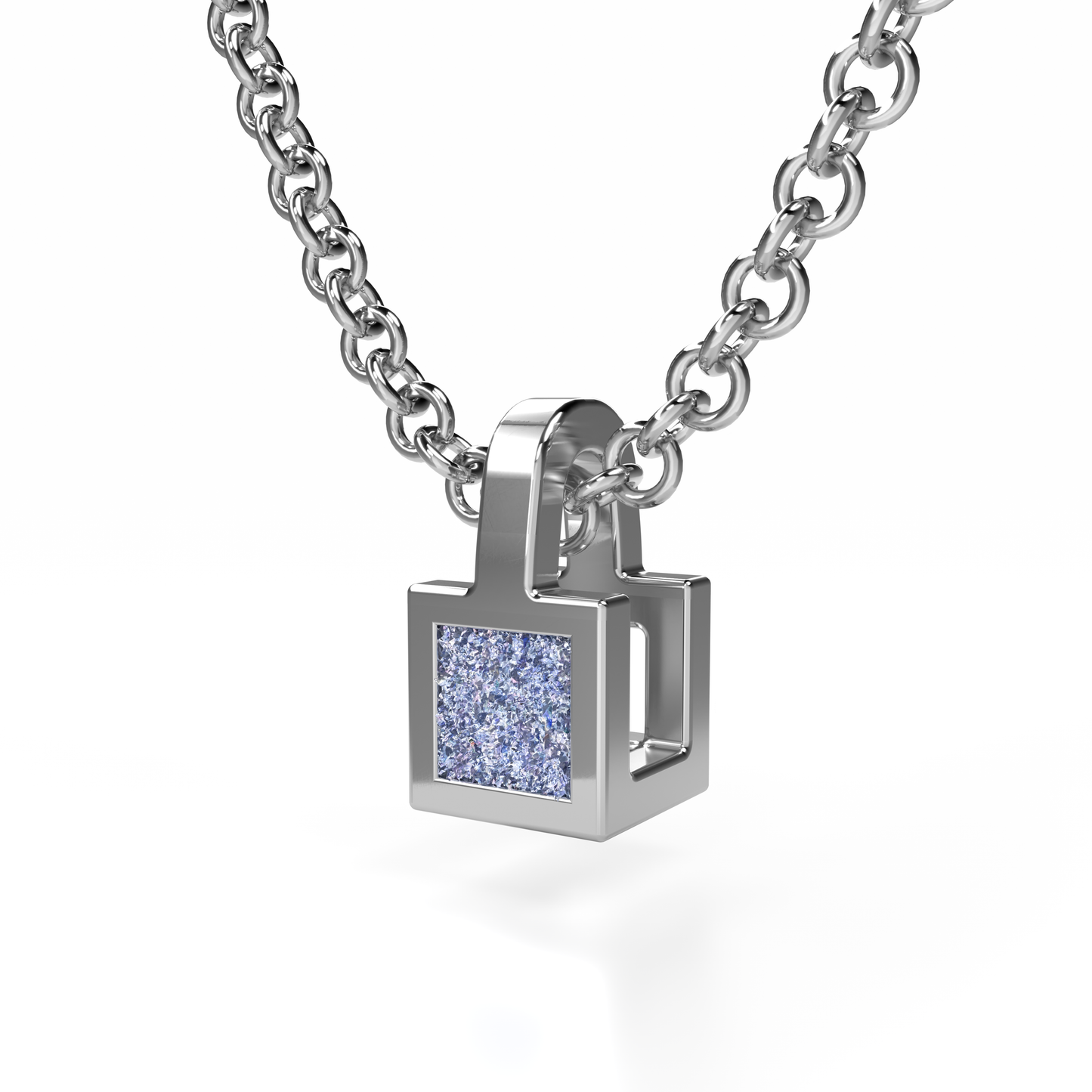 Collier Solitaire Osmium . Le Cube