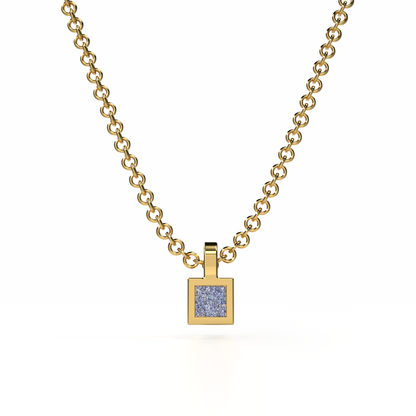 Collier Solitaire Osmium . Le Cube