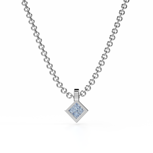 Collier Solitaire Osmium . Le Diamant