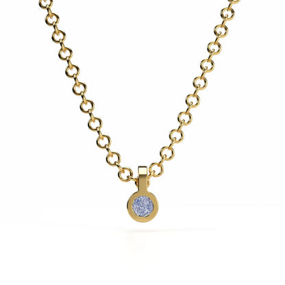 Osmium Solitaire Necklace . The Circle