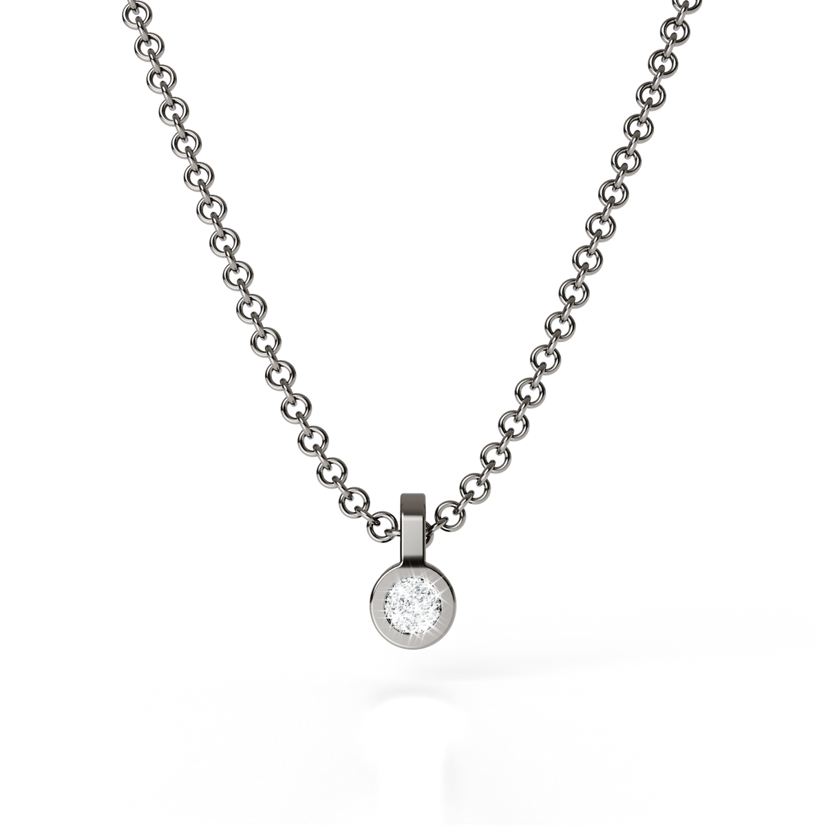 Collier Solitaire Osmium . Le Cercle