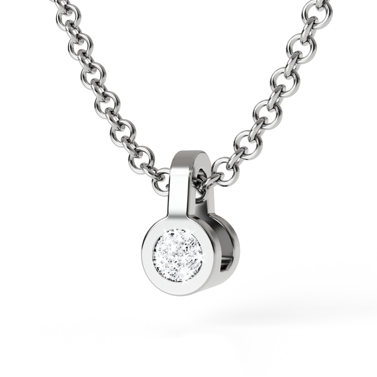 Collier Solitaire Osmium . Le Cercle