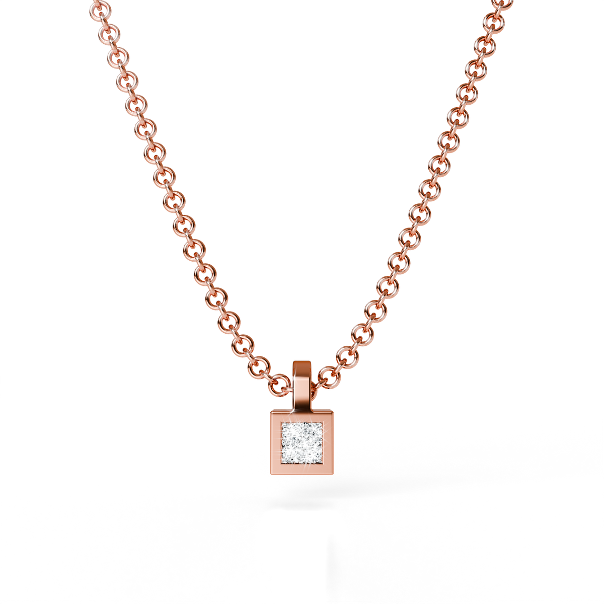 Collier Solitaire Osmium . Le Cube