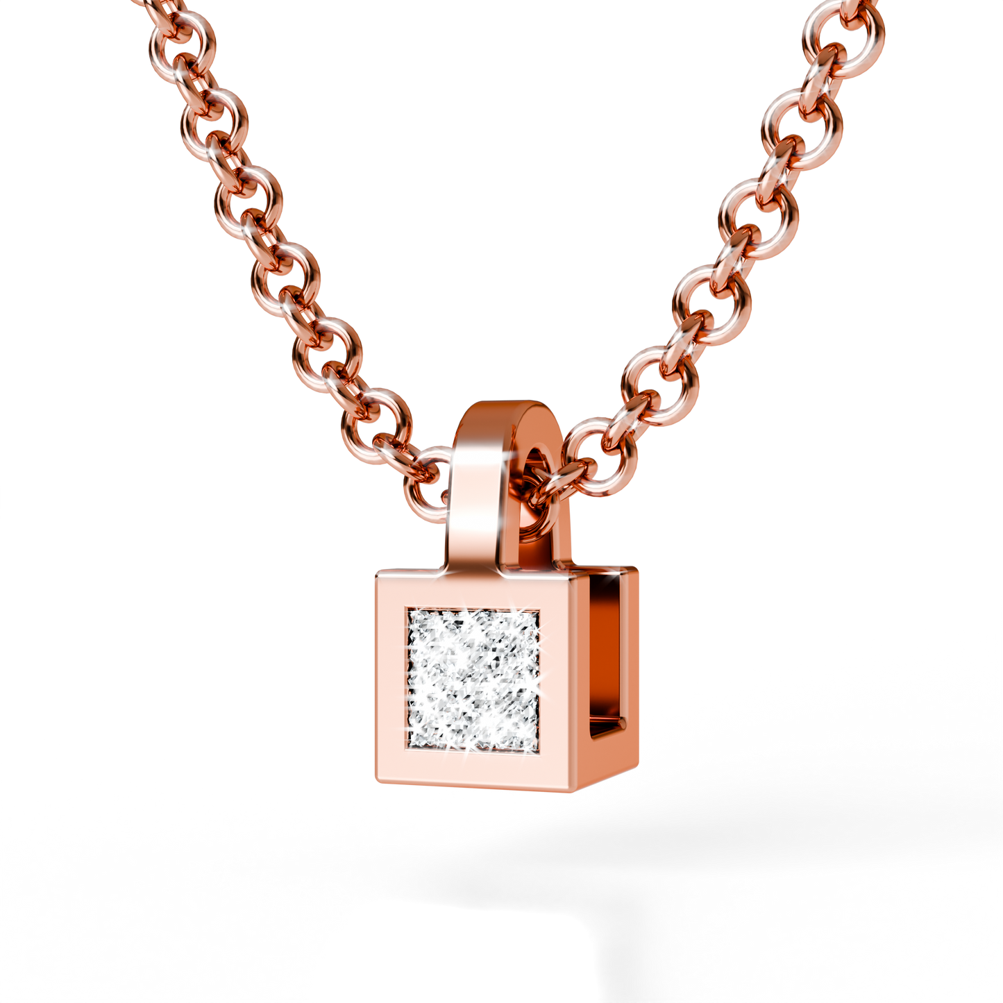 Collier Solitaire Osmium . Le Cube