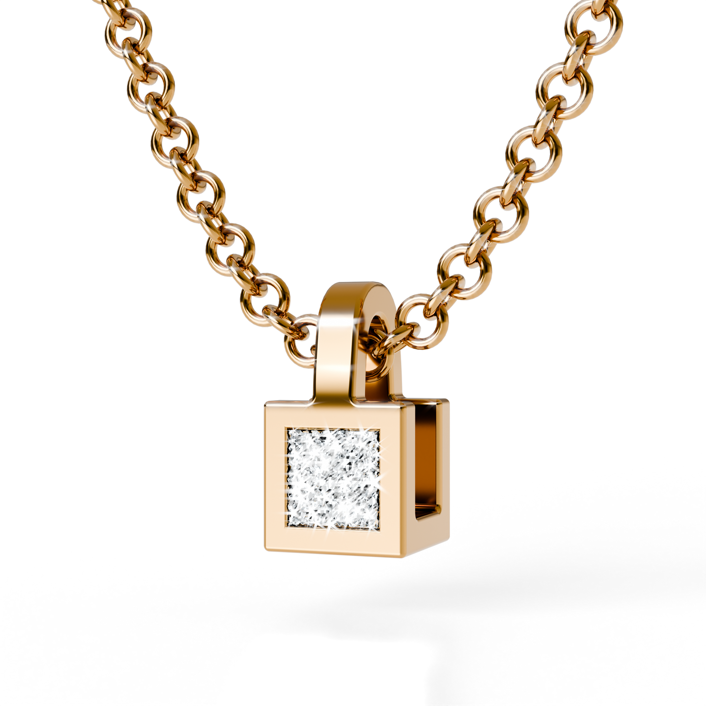 Collier Solitaire Osmium . Le Cube