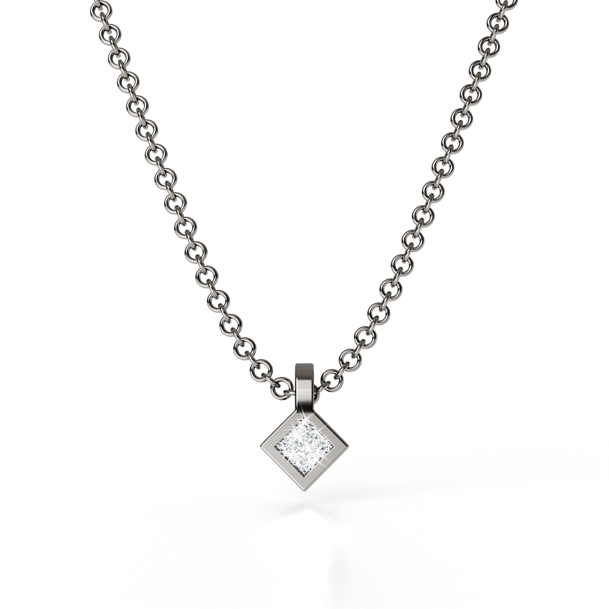 Osmium Solitaire Necklace . The Diamond