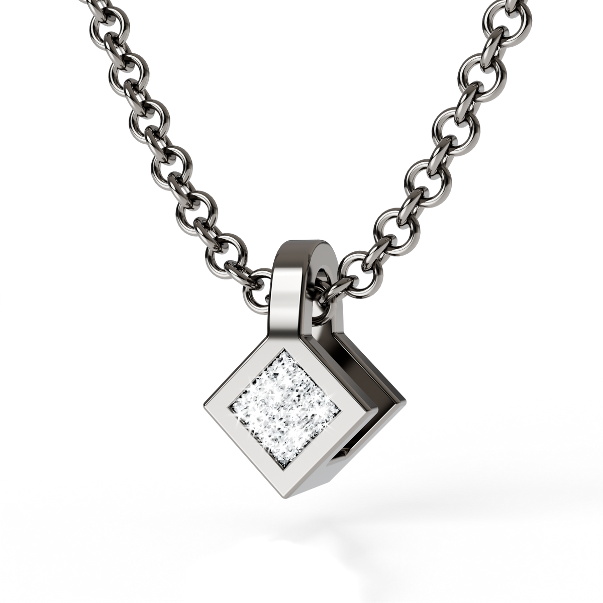 Osmium Solitaire Necklace . The Diamond