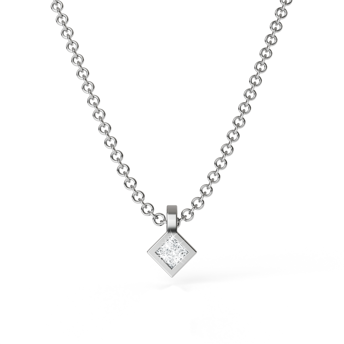 Osmium Solitaire Necklace . The Diamond