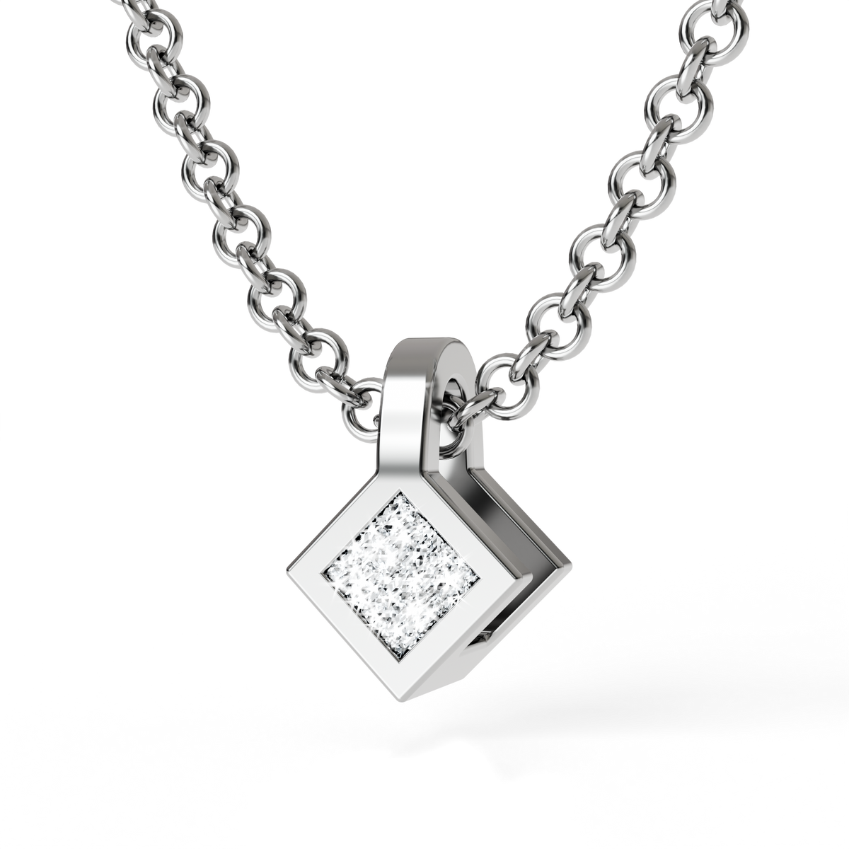 Osmium Solitaire Necklace . The Diamond