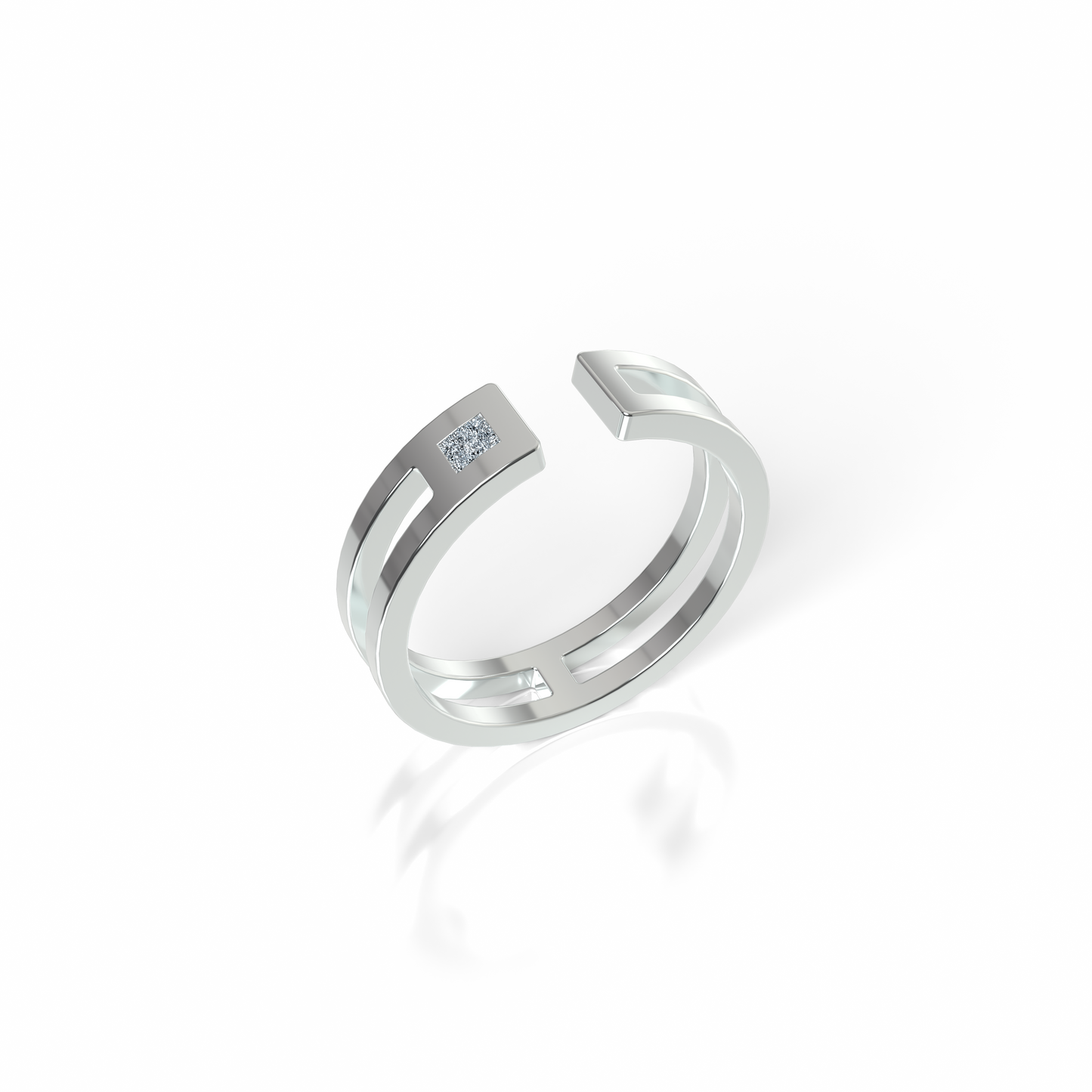Bague Ajustable Osmium . Horizon
