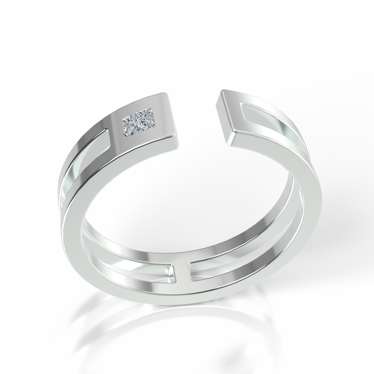 Bague Ajustable Osmium . Horizon