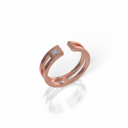 Bague Ajustable Osmium . Horizon