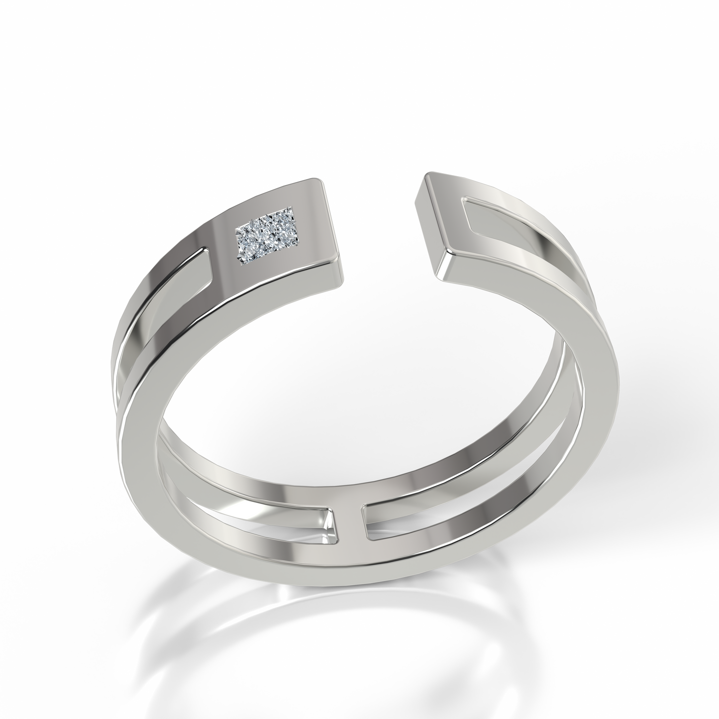 Bague Ajustable Osmium . Horizon