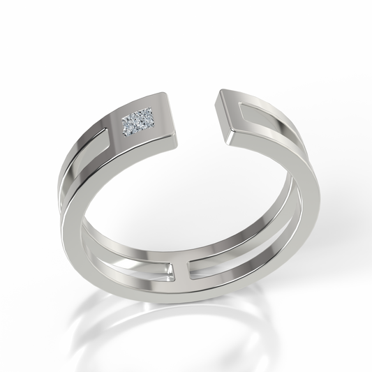 Bague Ajustable Osmium . Horizon