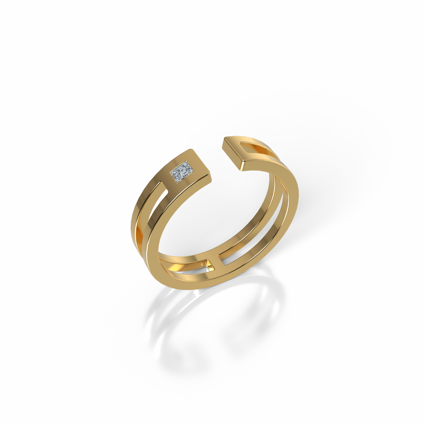 Bague Ajustable Osmium . Horizon