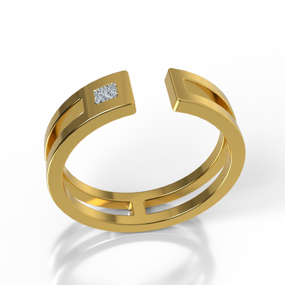 Bague Ajustable Osmium . Horizon