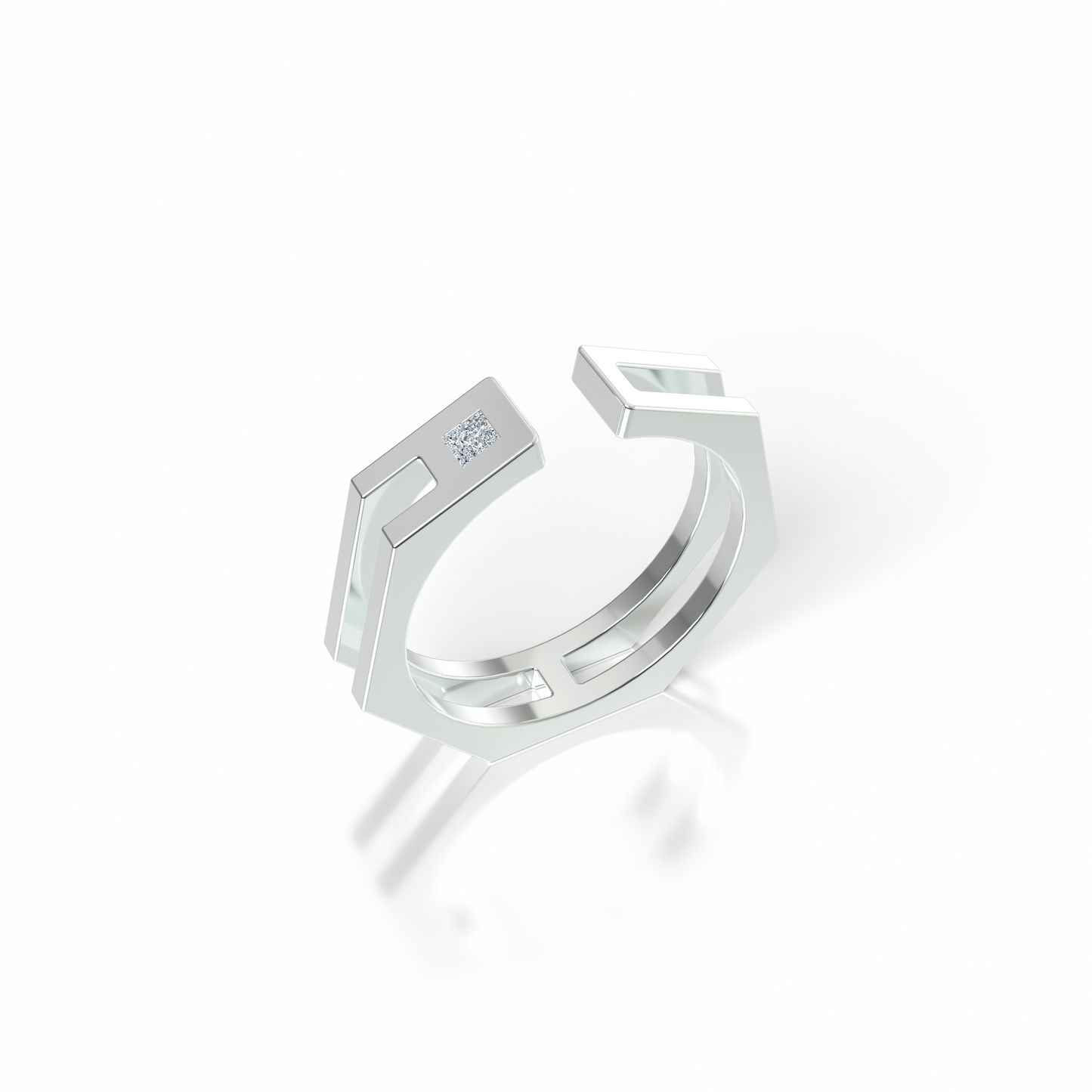 Osmium Adjustable Ring . The Hexagon