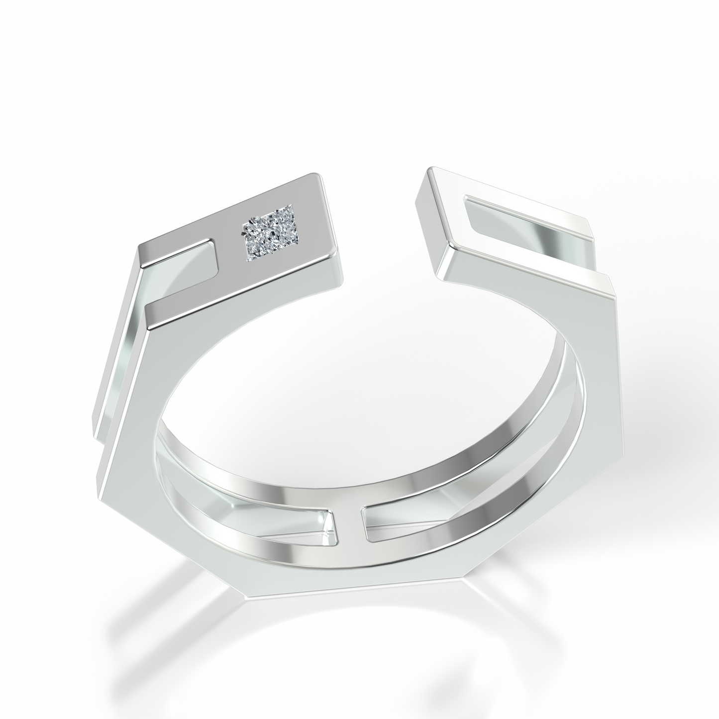 Osmium Adjustable Ring . The Hexagon