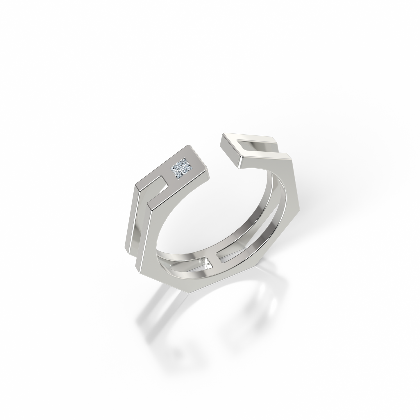 Osmium Adjustable Ring . The Hexagon