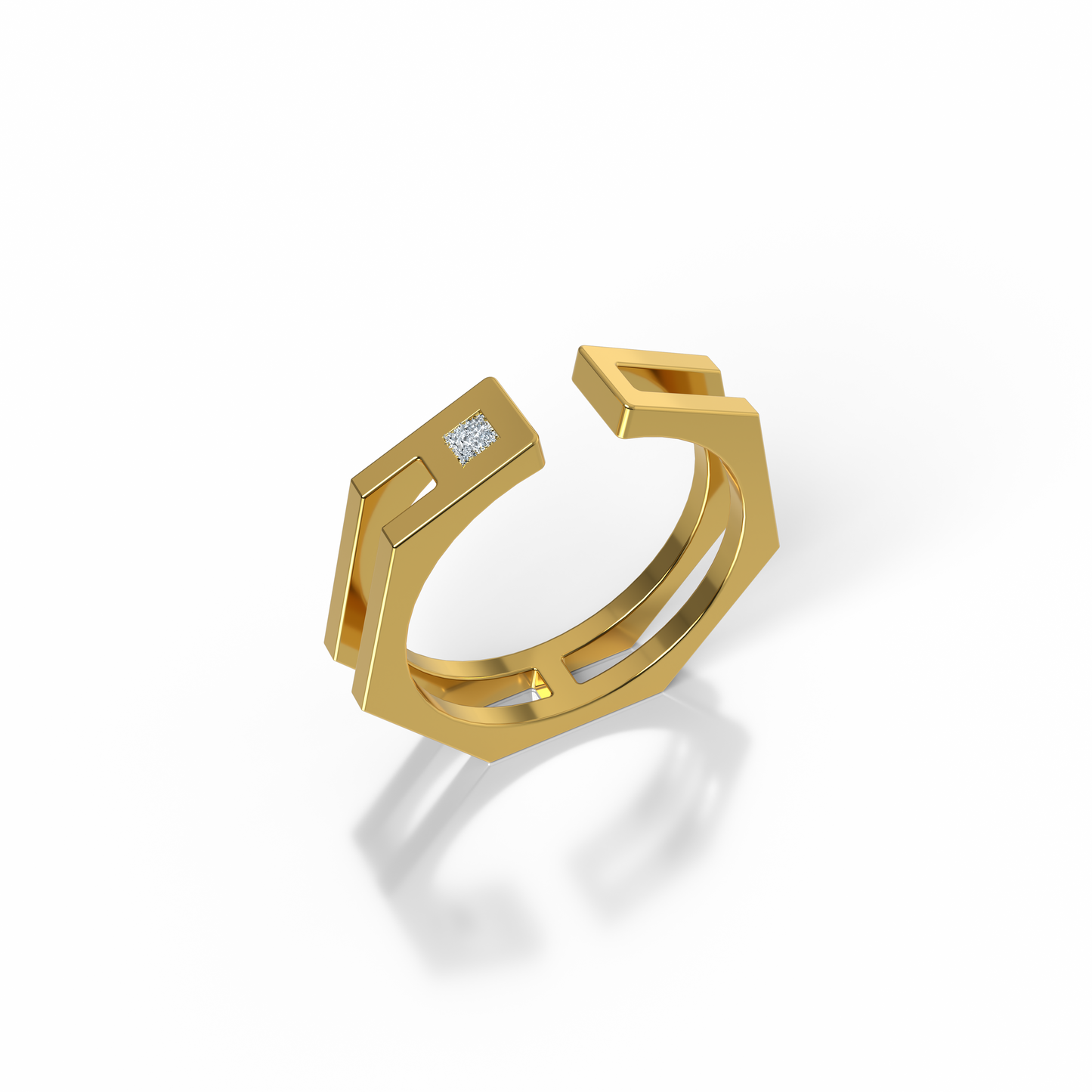 Osmium Adjustable Ring . The Hexagon