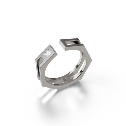 Osmium Adjustable Ring . The Hexagon