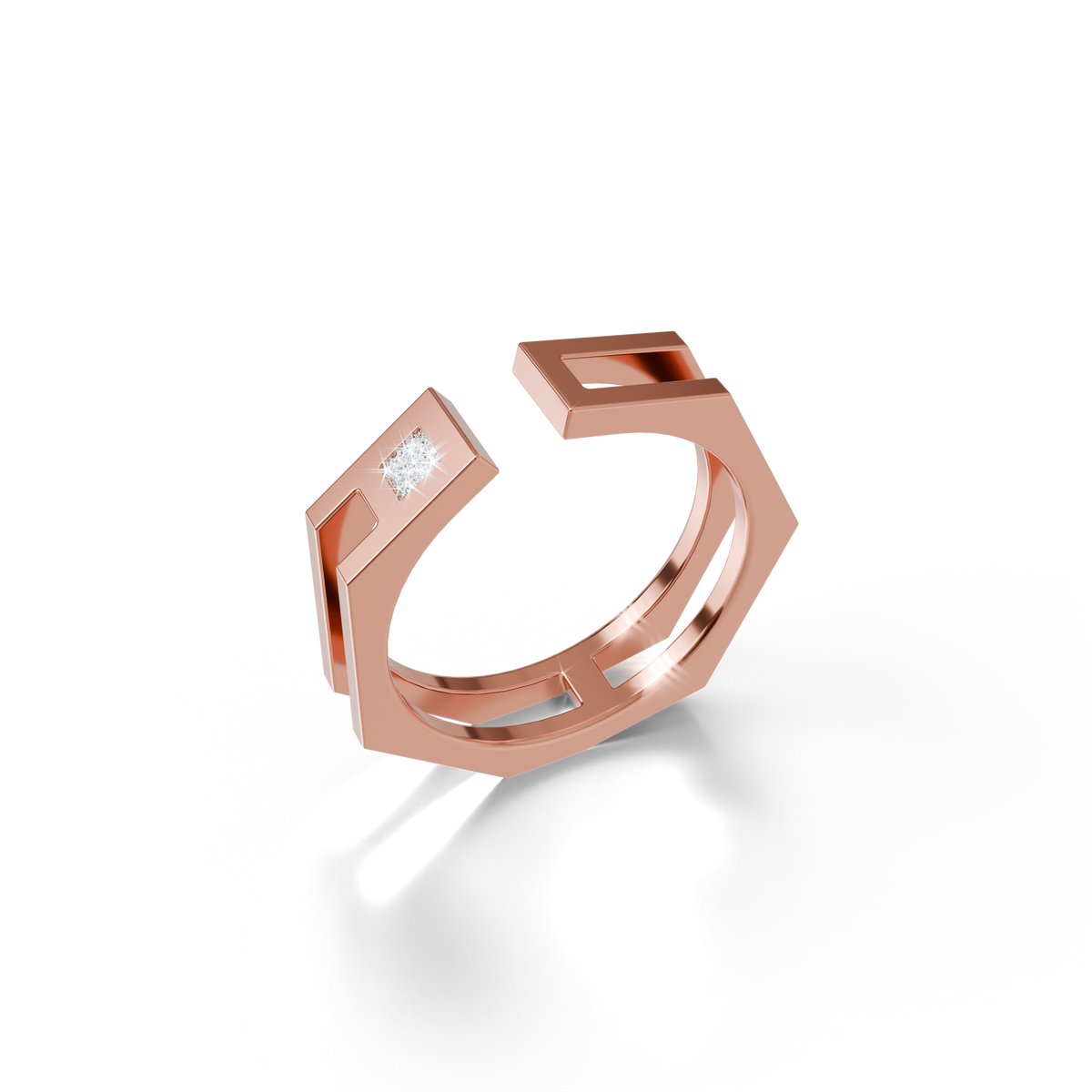 Osmium Adjustable Ring . The Hexagon