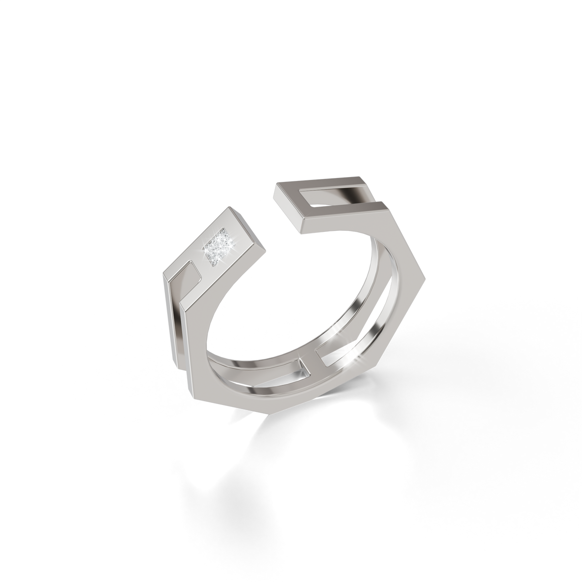 Osmium Adjustable Ring . The Hexagon