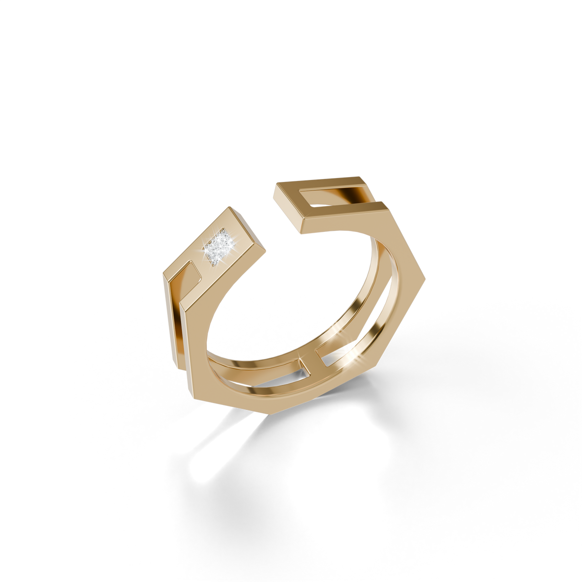 Osmium Adjustable Ring . The Hexagon