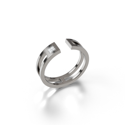 Osmium Adjustable Ring . The Horizon