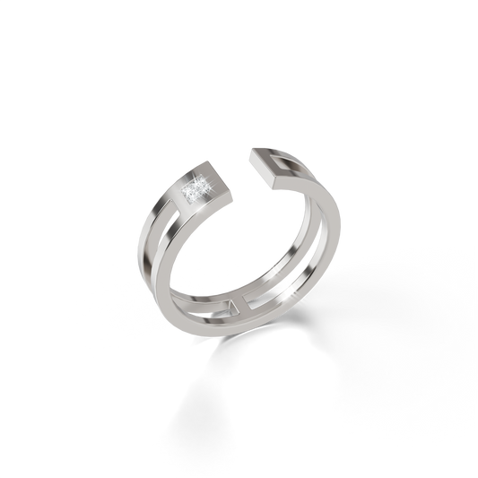 Bague Ajustable Osmium . Horizon